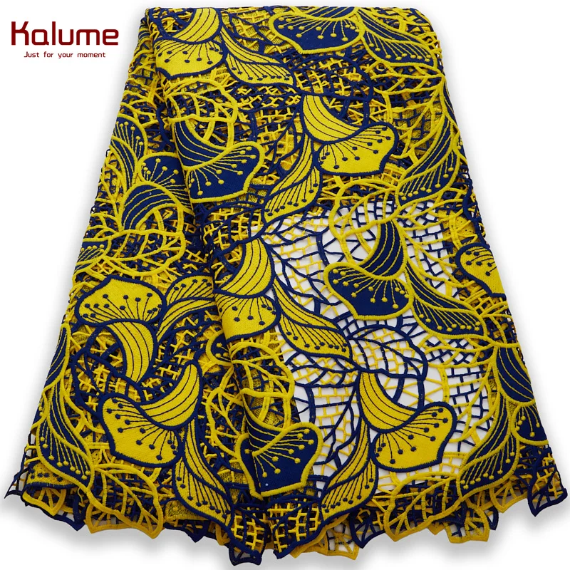 

Kalume African Guipure Lace Fabric 2022 High Quality Nigerian Guipure Cord Lace Fabric For Diy Party Dress Sew Cloth F2684