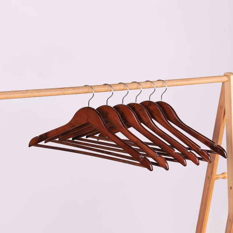 8 Pieces Adult Solid Wood Hangers Clothing Store Retro Display Clothes Support Hotel Non-Slip | Дом и сад