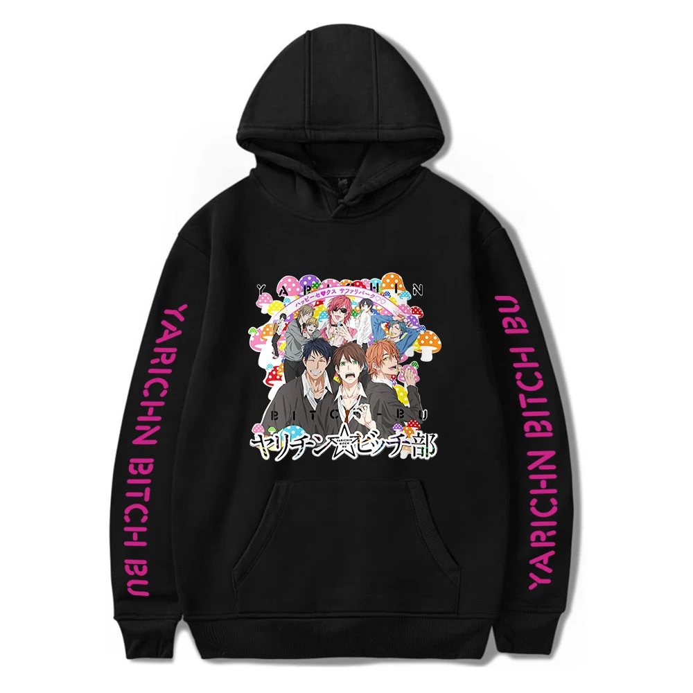 

YarichinÂ BitchÂ Club Hoodies Printed Cool Manga Harajuku Sweatshirt Pullover 2021 New Fashion Long Sleeve Streetwear Winter