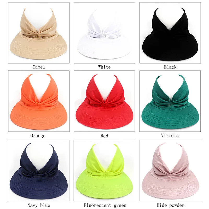 

High Quality Summer Hat Hollow Top Hat New Casual Caps Sunscreen Visor Empty Top Cap Outdoor Visor Hats