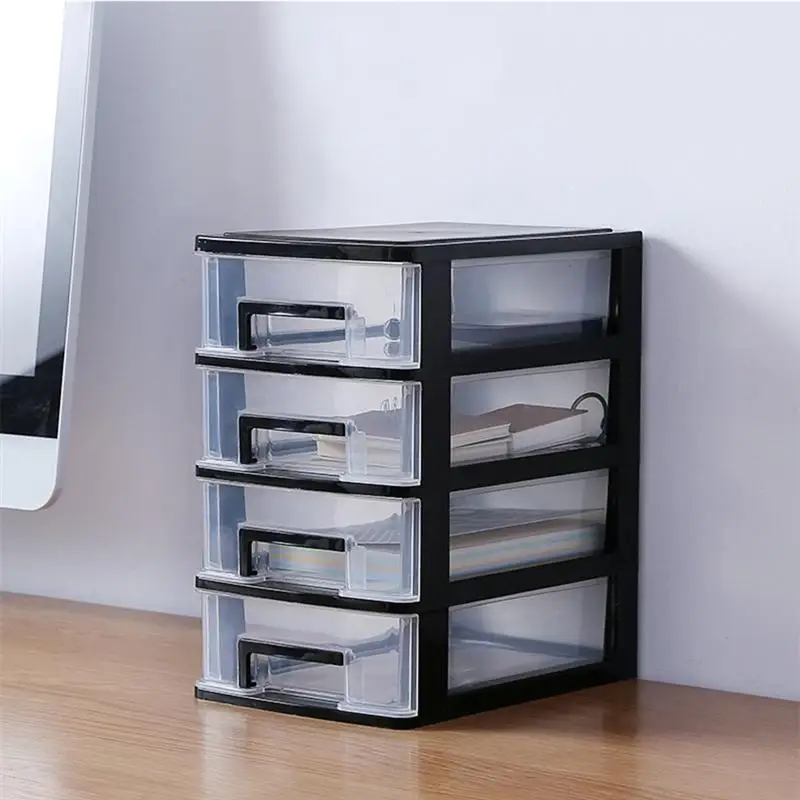 

5-layer Drawer Desk Storage Box Plastic Document Sundries Holder Cosmetic Cabinet Storage Organizer Desktop Makeup Organizer Box