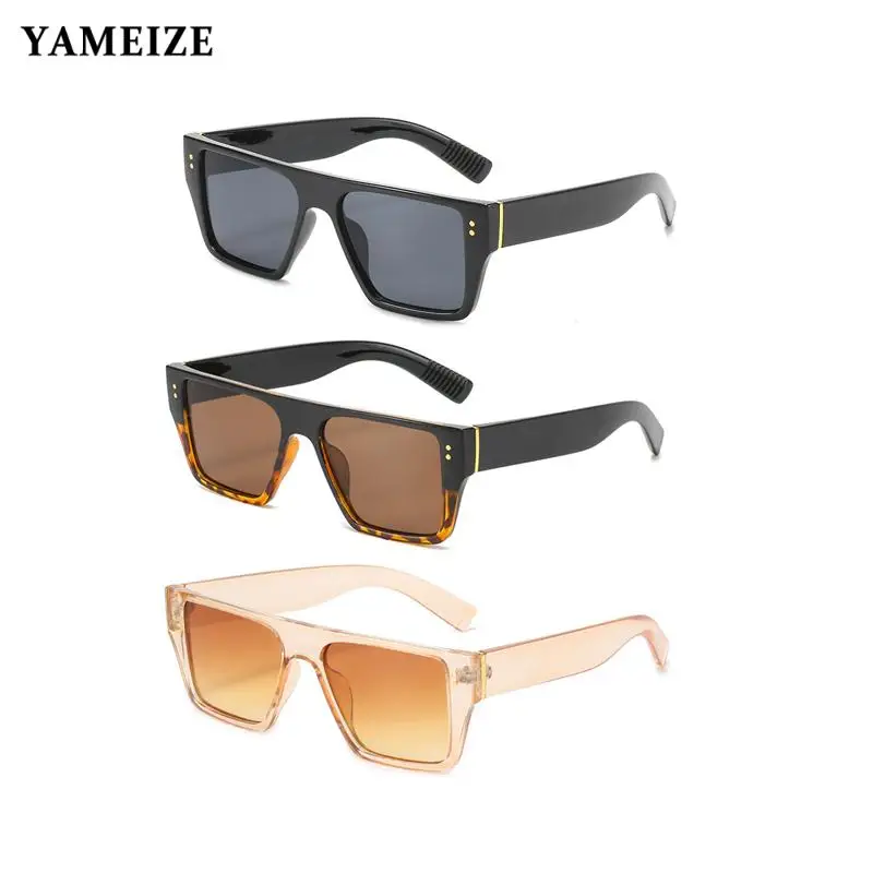 

Fashion Square Sunglasses Men Women Flat Top 2021 Sun Glasses Brand Designer Luxury Female Eyeglasses Male Driving Glasses UV400
