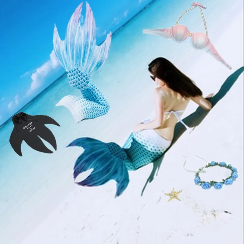 Купальный костюм с хвостом русалки для взрослых аксессуары плавания женский