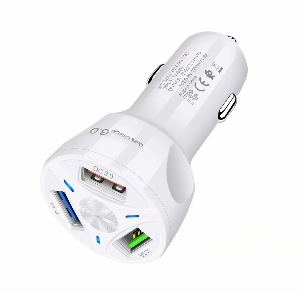 Двойной USB Quick Charge 3 0 Автомобильное зарядное устройство со светодиодным дисплеем
