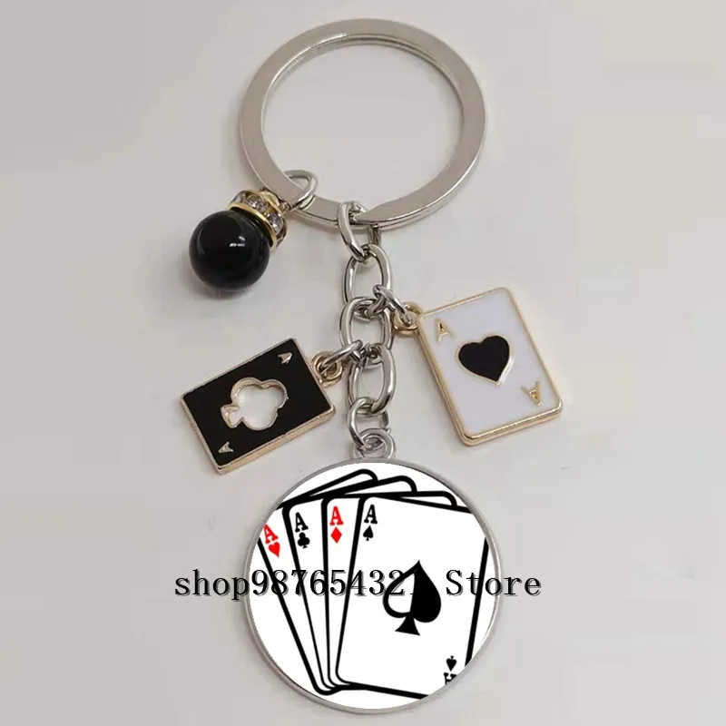 Новинка покерный брелок стеклянный кабошон школьная сумка ювелирные изделия