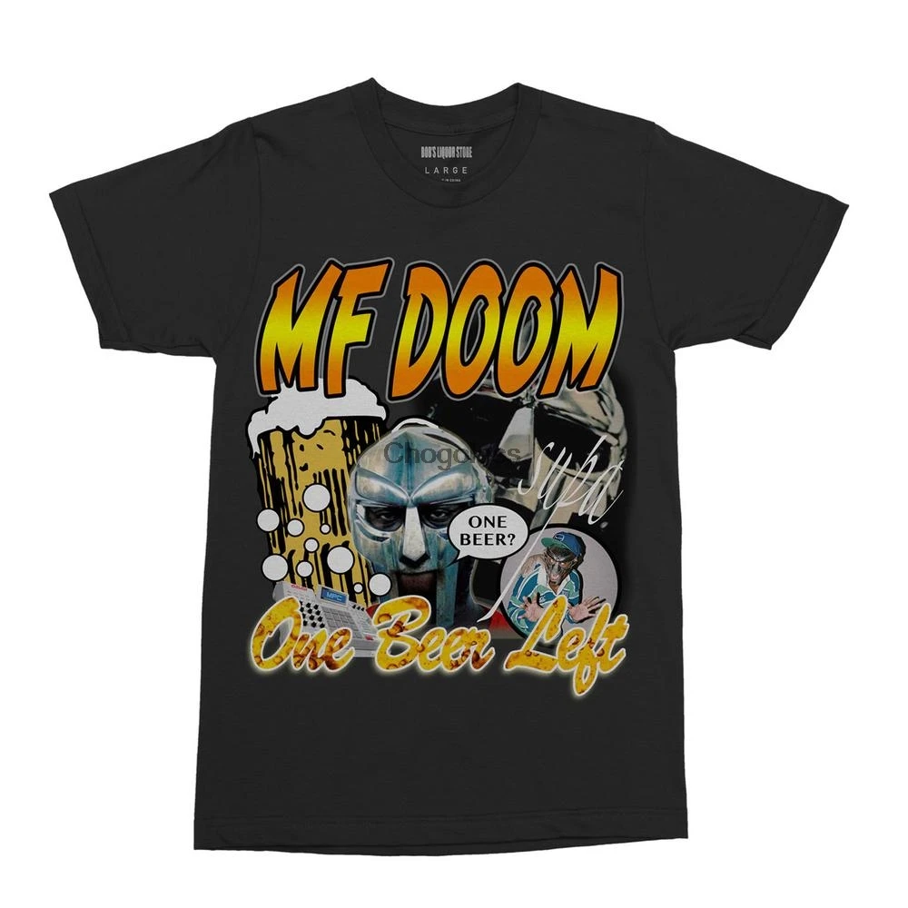 MF Doom One пивная левая черная футболка | Мужская одежда