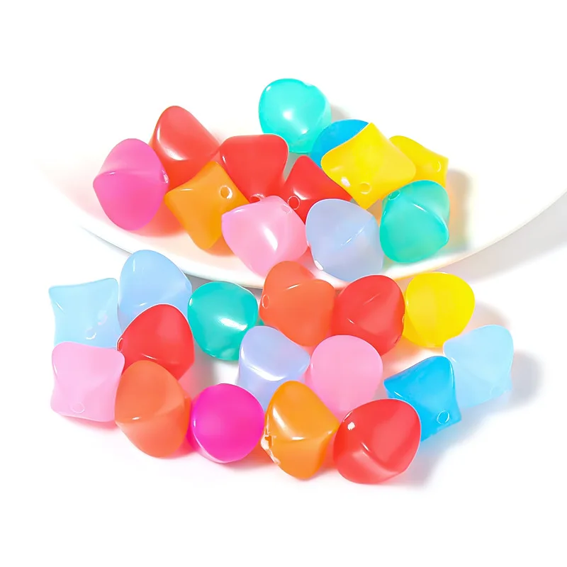 

50Pcs 11*10mm Mixed Jelly Color Acrylic Tetragonal Cut Spacer Beads For DIY Jewelry Accessories Handicrafts