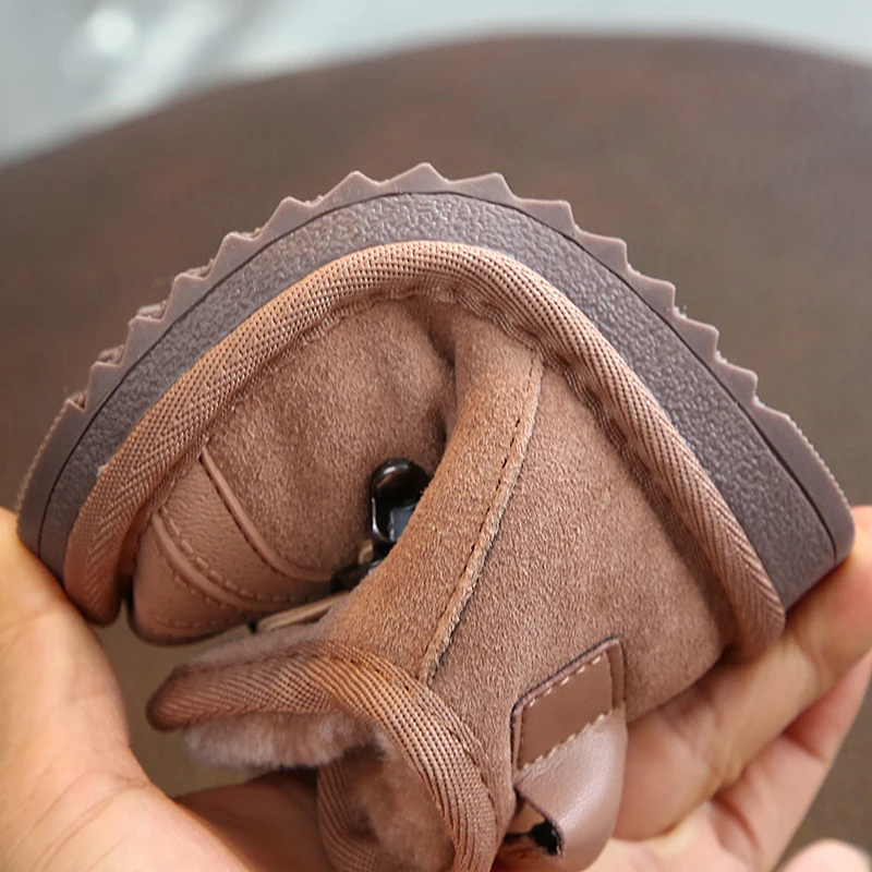 Зимние ботинки для девочек Новинка 2019 года теплая и нескользящая обувь из хлопка