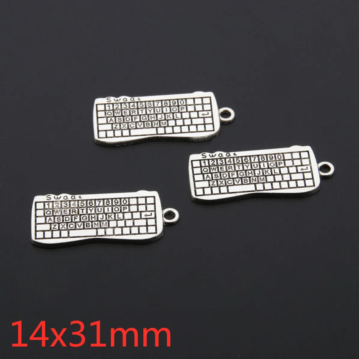 12pcs Personality Computer Keyboard DIY Handmade Necklace Key Chain Pendant Accessories Findings Charms Jewelry Making Supplies images - 6