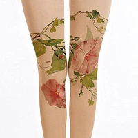 women tights beautiful flowers printed retro tree vine tight female stocking callant pantyhose warm tight