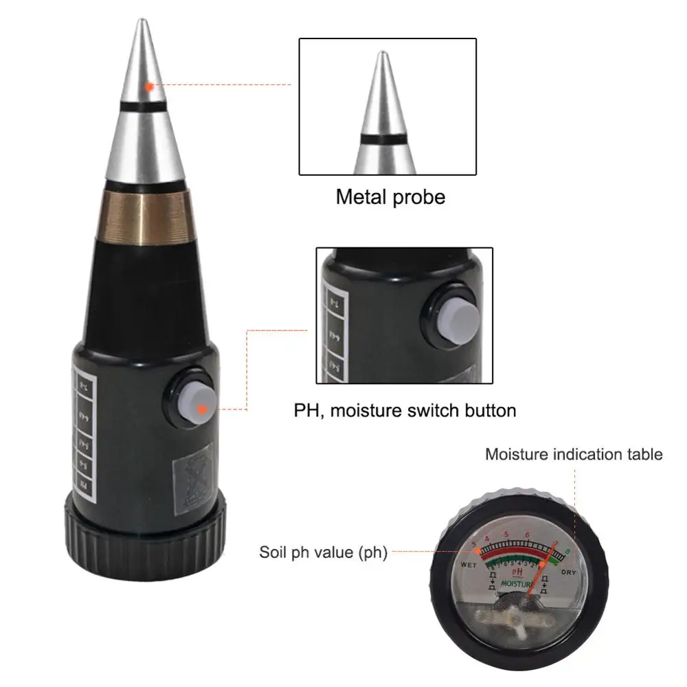 Измеритель влажности почвы Yieryi цифровой ручной прибор для измерения PH диапазон 3