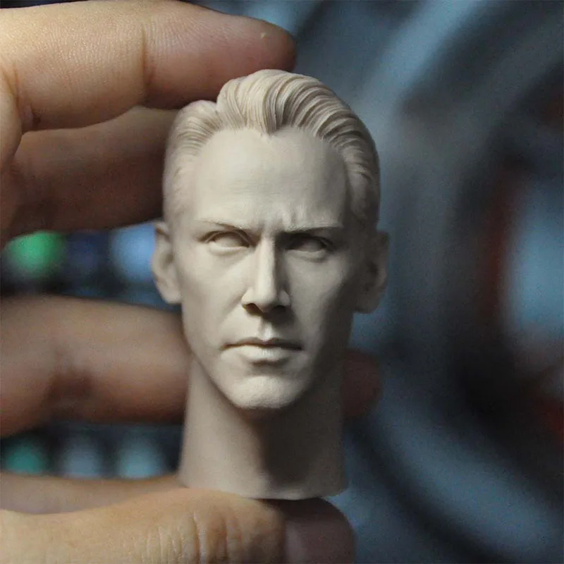 

Unpainted 1/6 Neo Keanu Reeves Head Sculpt Male Soldier Head Carving Model Fit 12 inch Action Figure Body