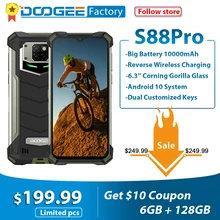 DOOGEE S88 Pro 10000 мА/ч IP68/IP69K прочный мобильный телефон 6 3 ''fhd + Helio P70