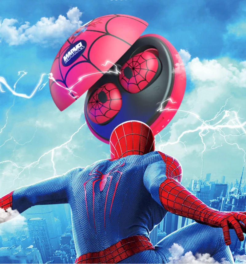 Беспроводные bluetooth-наушники Spider man TWS настоящая Беспроводная стереогарнитура