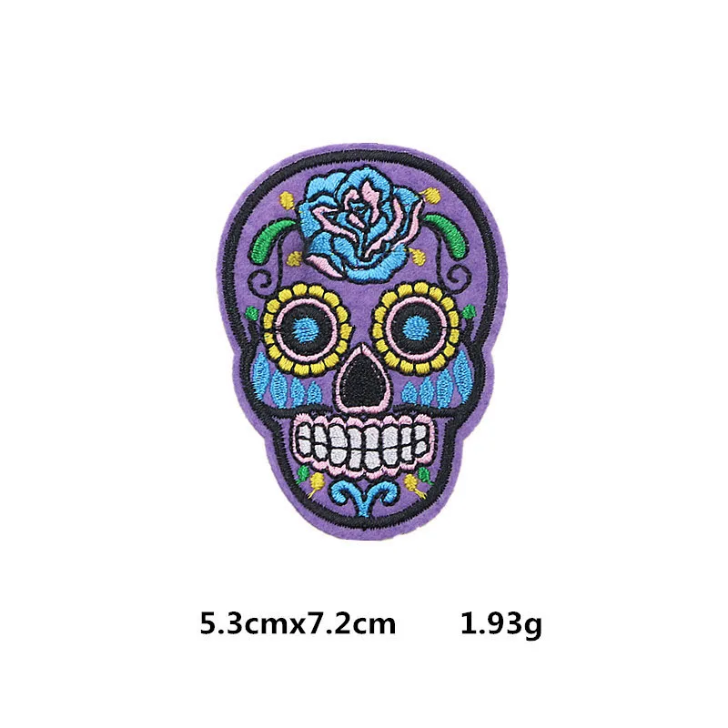9 шт./лот патчи с вышивкой черепа в стиле панк-рок разные стили цветами розами