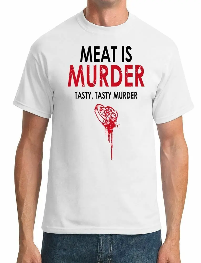 Meat Is Murder Tasty Funny Мужская футболка оптовая продажа с экологическим принтом дешевая