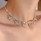 Modyle для женщин ювелирные изделия кулон в форме бабочки женские Стразы блестящие заявление с украшением в виде кристаллов Шарм колье ожерелье для женщин подарок