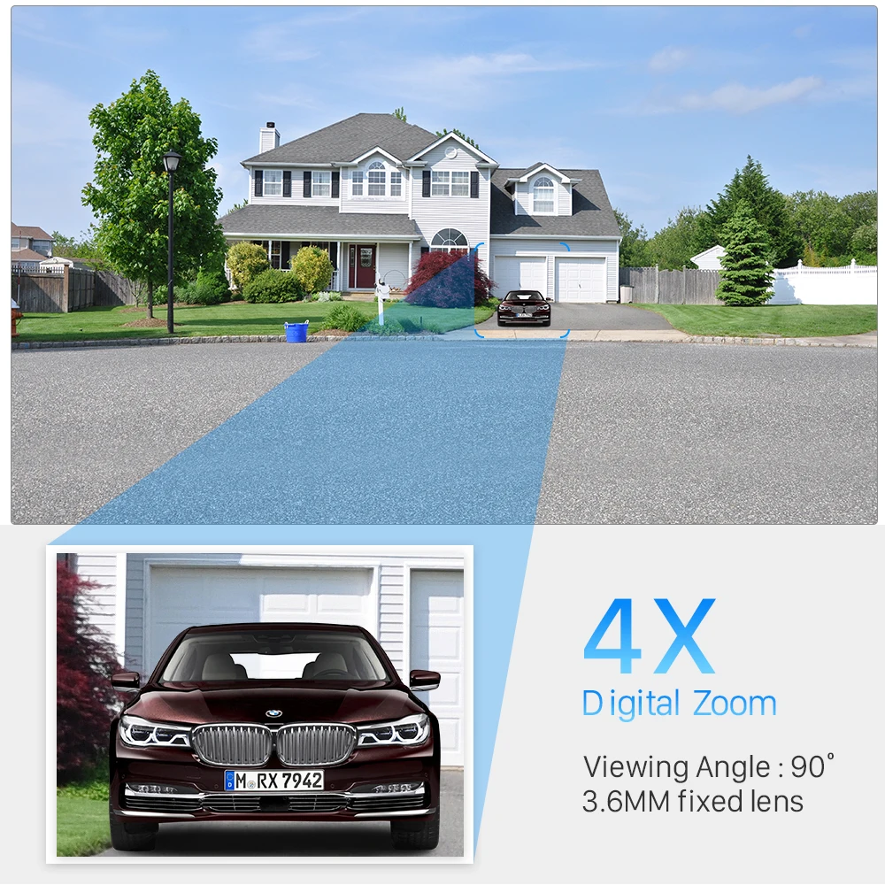 

3MP HD Tuya Smart Home IP Camera WiFi Camera 4x Zoom AI Human Auto-Tracking PTZ Camera IR/Color Night Vision Video Surveillance