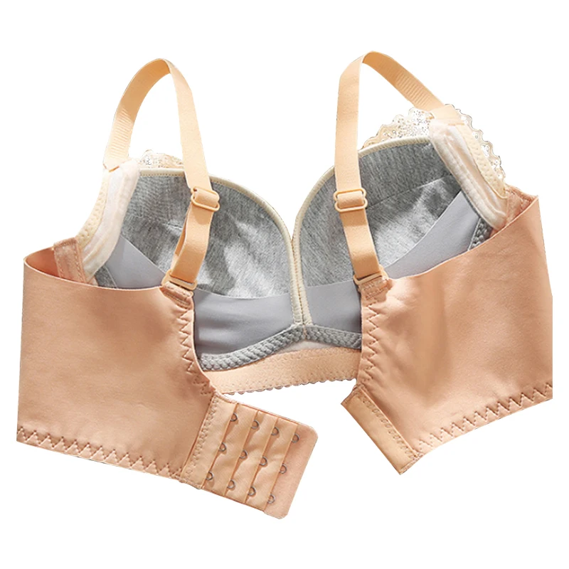 Sujetador de encaje para mujeres embarazadas, sost&eacute;n de lactancia sin anillo de acero, ropa de embarazo, algod&oacute;n org&aacute;nico, ropa interior de maternidad-3