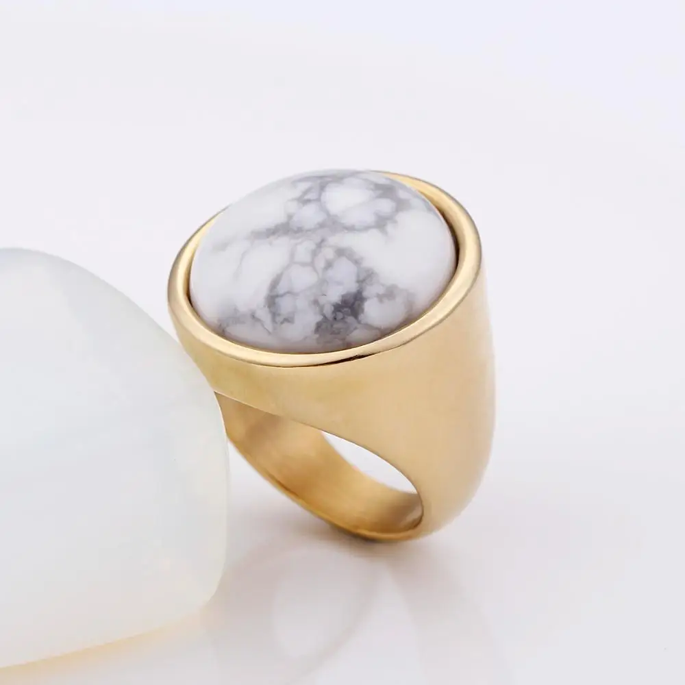 Женские кольца с кристаллами KALEN модные большим мрамором размеры 6 9 античные и