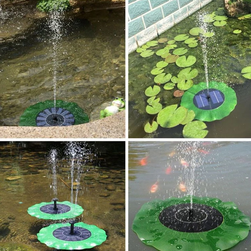 Плавающий фонтан на солнечной батарее декоративный садовый с питанием от панели