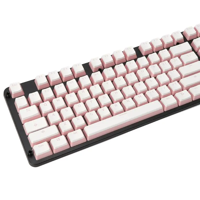 RGB 108 колпачки для ключей ANSI макет добавлены розовые пудинга из ПБТ двойные молока