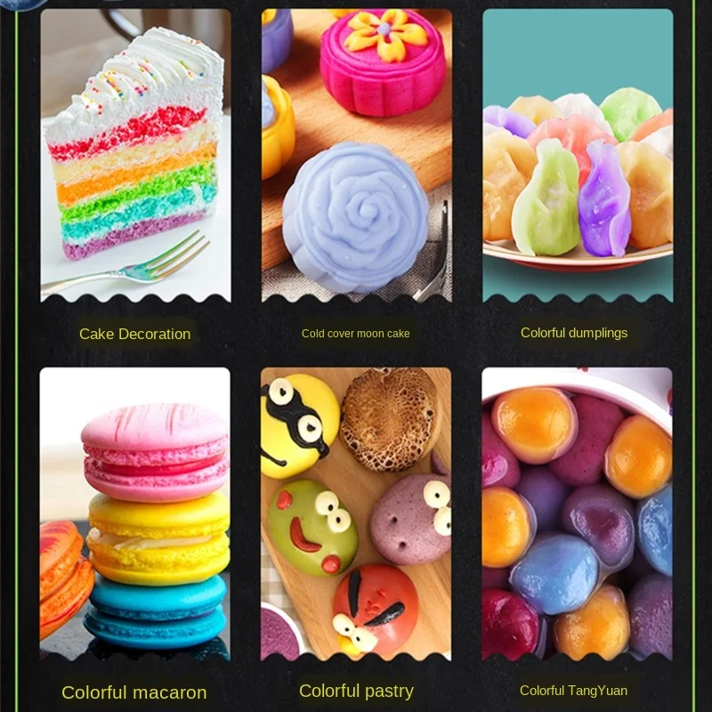 Juego de 8 sabores para colorear alimentos, frutas en polvo, pasteles, Fondant, macarr&oacute;n, postre, calcoman&iacute;a, jab&oacute;n, herramientas de decoraci&oacute;n de pasteles para hornear-3