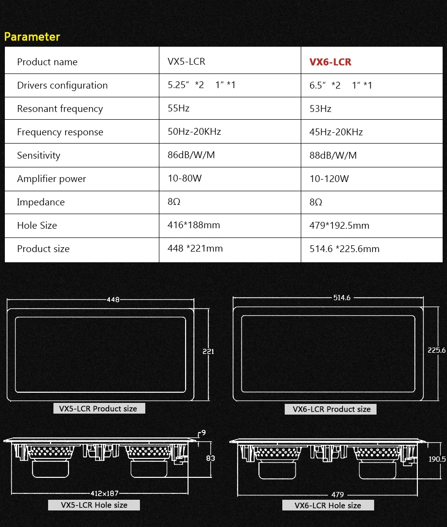 Oupushi VX5-LCR домашний кинотеатр фоновая музыкальная система прямоугольный потолочный динамик 10 Вт-120 Вт для отеля Hifi Качество звука