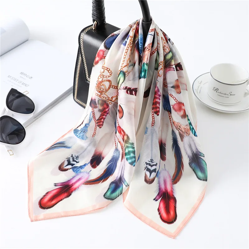 Шарф Slik Женский весна лето модный новый квадратный шарф с принтом| |
