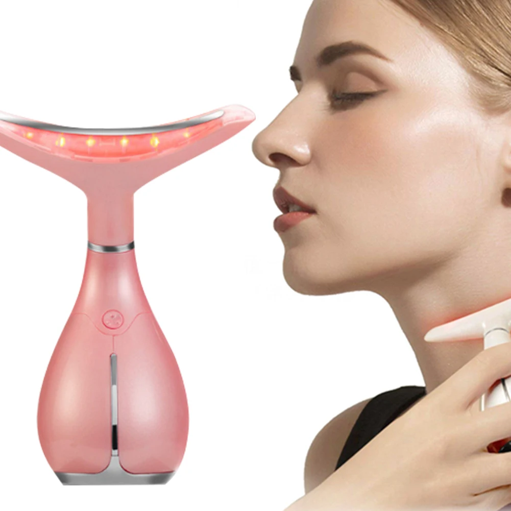 

3 Colors LED Photon Therapy Neck And Face Lifting Tool ISkin Tighten Reduce Double Chin Anti Wrinkle Remove Skin Care Tools