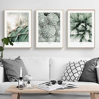 3 pieces nordic poster green plant leaf canvas painting cactus wall art print wall pictures for living room home decor