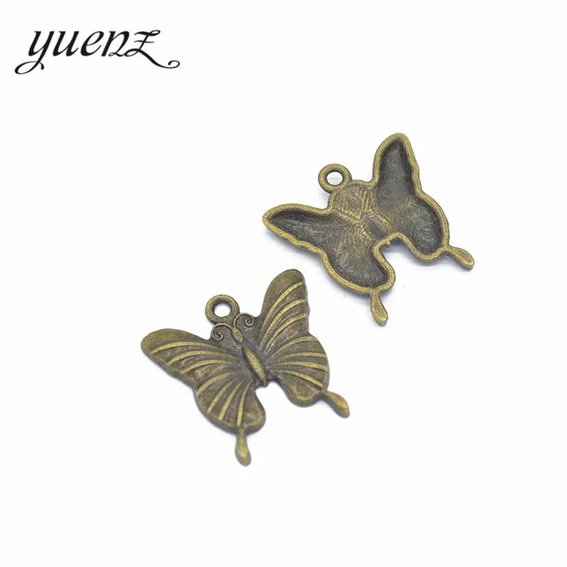 15 шт. Металл Бабочка Шарм старинные тибетские серебряные кулоны Ювелирные