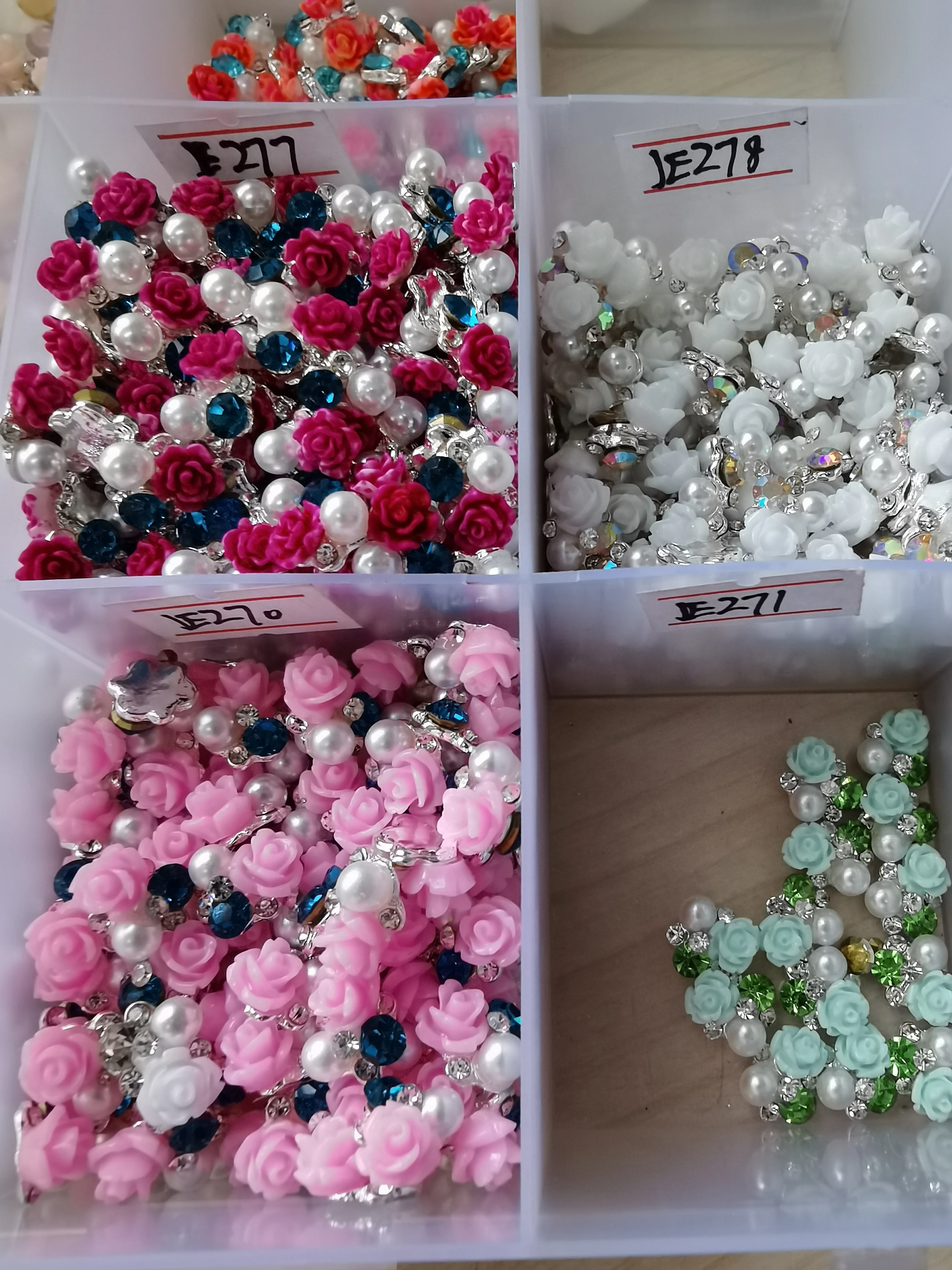 10 шт./лот 15 стилей на выбор Большой жемчуг для ногтей цветы из смолы стразы