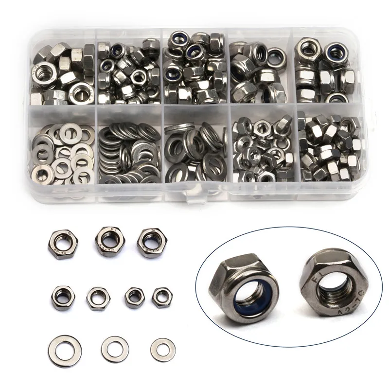 

M4 M5 M6 Stainless Steel Nut Washer Hexagon Nuts Fastener Accessories