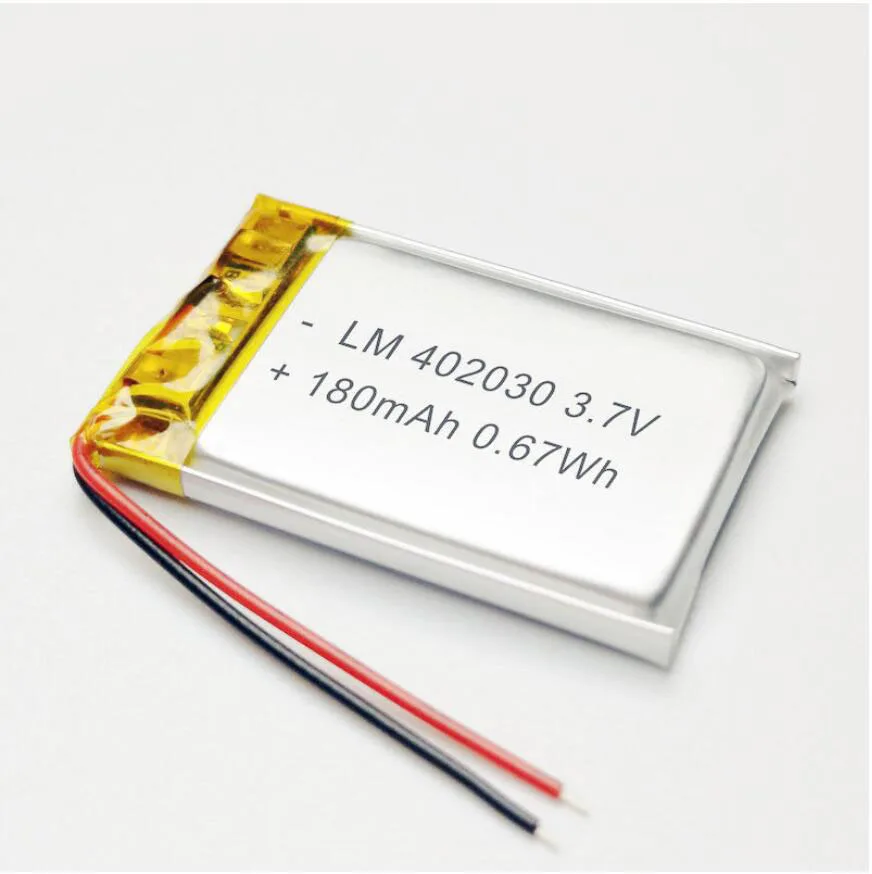 

20pcs 3.7V 180mah 402030 Lithium Polymer ion Battery 2.0mm JST Connector
