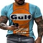Мужская Повседневная футболка с круглым вырезом, облегающий пуловер с цифровым принтом и короткими рукавами, новинка из 2021 полиэстера