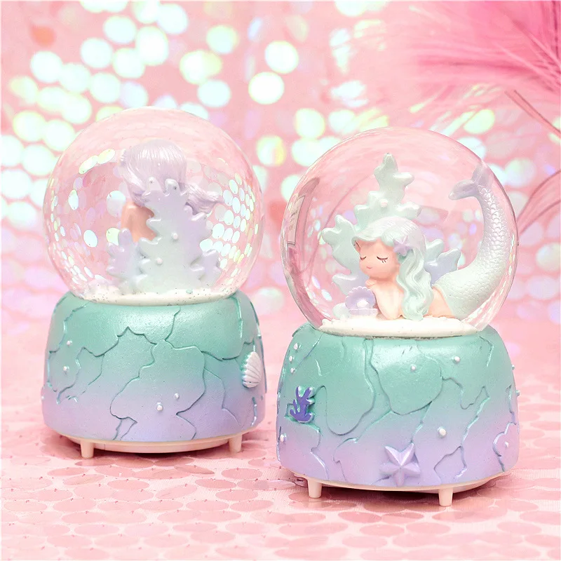 Снежные глобусы музыкальные с танцующими снежинками ручной работы водные шары