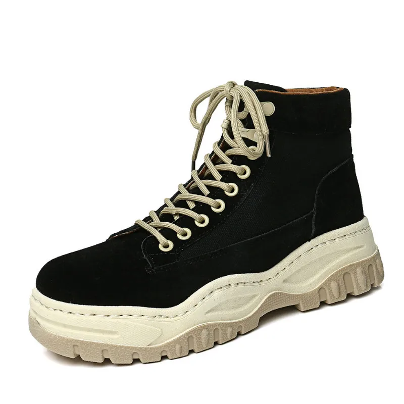 Мужские рабочие ботинки Сезон осень зима Черные хаки коричневые кроссовки на