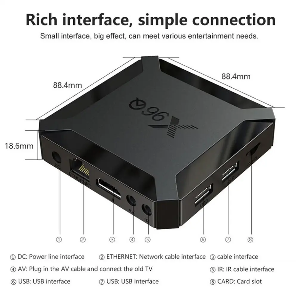

X96Q H313 4K 60 Fps TV BOX 2.4G WIFI HDMI-compatible Smart TV BOX Network Set Top Box Player Support Security Digital Card