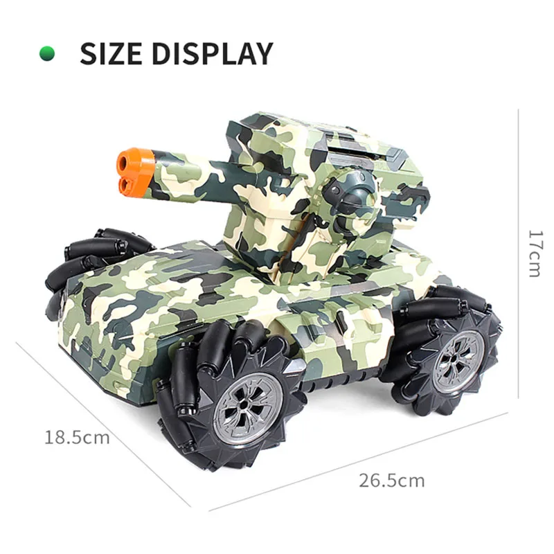 

2021 NEW RC Tank 2.4G 4WD Can Fire Water Bombs Drift Horizontal Movement Rotating RC Car Boy Toys Gifts