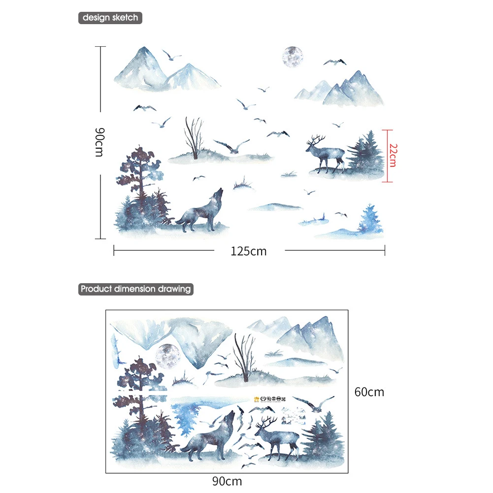 

Chinese Wall Stickers Painting Wall Stickers Wall Decals PVC Waterproof Adhesive Wall Decor for Living Room Bedroom Home Decor