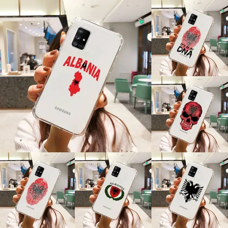 

Albania Albanians National flag Phone Case Transparent For Samsung Galaxy A S Note 9 10 51 50 71 70 80 20 21 30s ultra plus