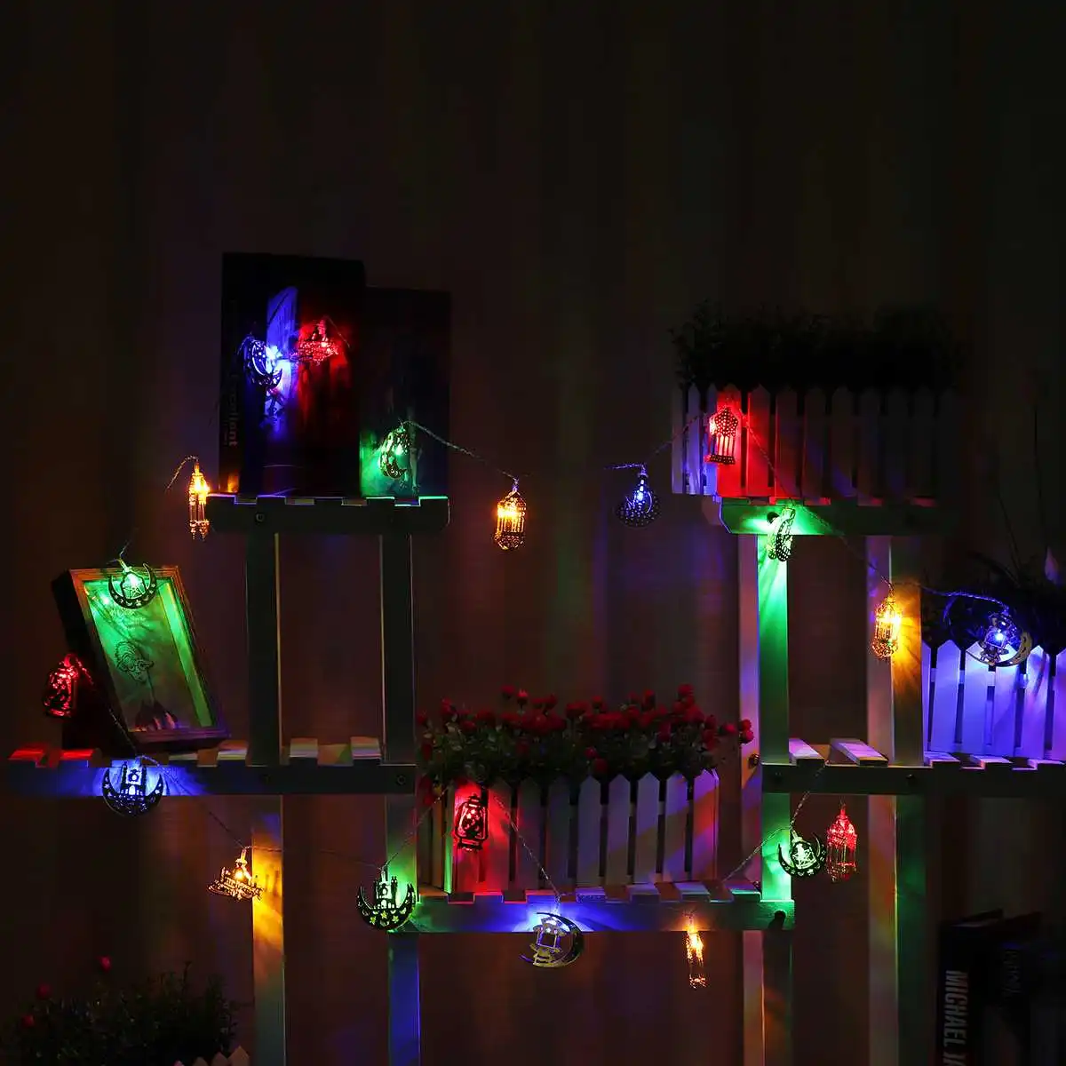 

10/20 LED Lighting Strings Battery Ramadan Kareem Decoration Lights Moon Star Eid Mubarak Decor Festival Event Party Supplies