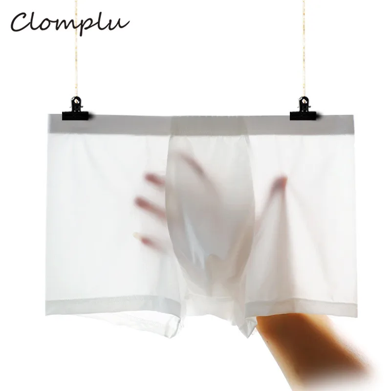 

Clomplu 5PCS Nylon Underwear Men Summer New Male Boxer Quick Drying Breathable Sexy Solid Boxers For Men 3XL