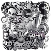 60120 pcs black and white stickers graffiti sticker for laptop luggage car styling wall guitar cool stickers