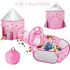 Детская игровая палатка 3 в 1, бассейн для шаров, детский манеж, игрушка, туннельная палатка для мальчиков и девочек, сухой бассейн, детская игровая площадка