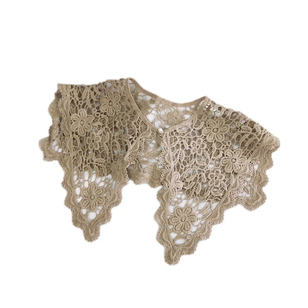 Linbaiway женский накладной воротник шаль цветочный вязаный кружевной съемный