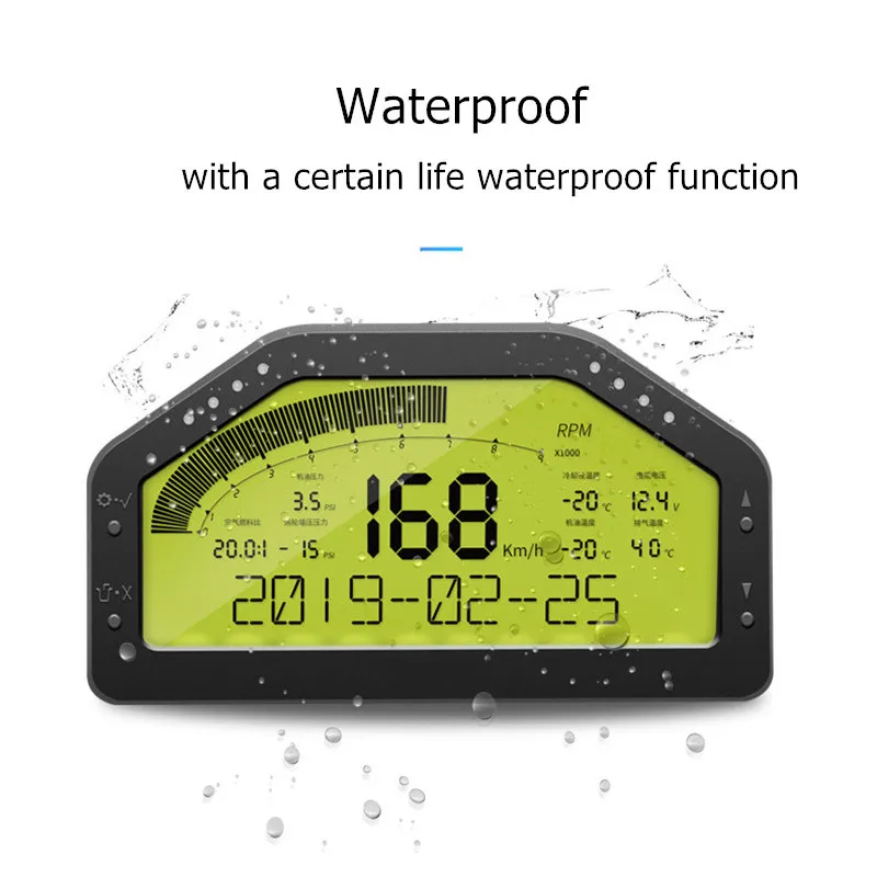 Цифровой дисплей DPU Rally OBD2 12 В ЖК экран датчик температуры масла сенсорная панель