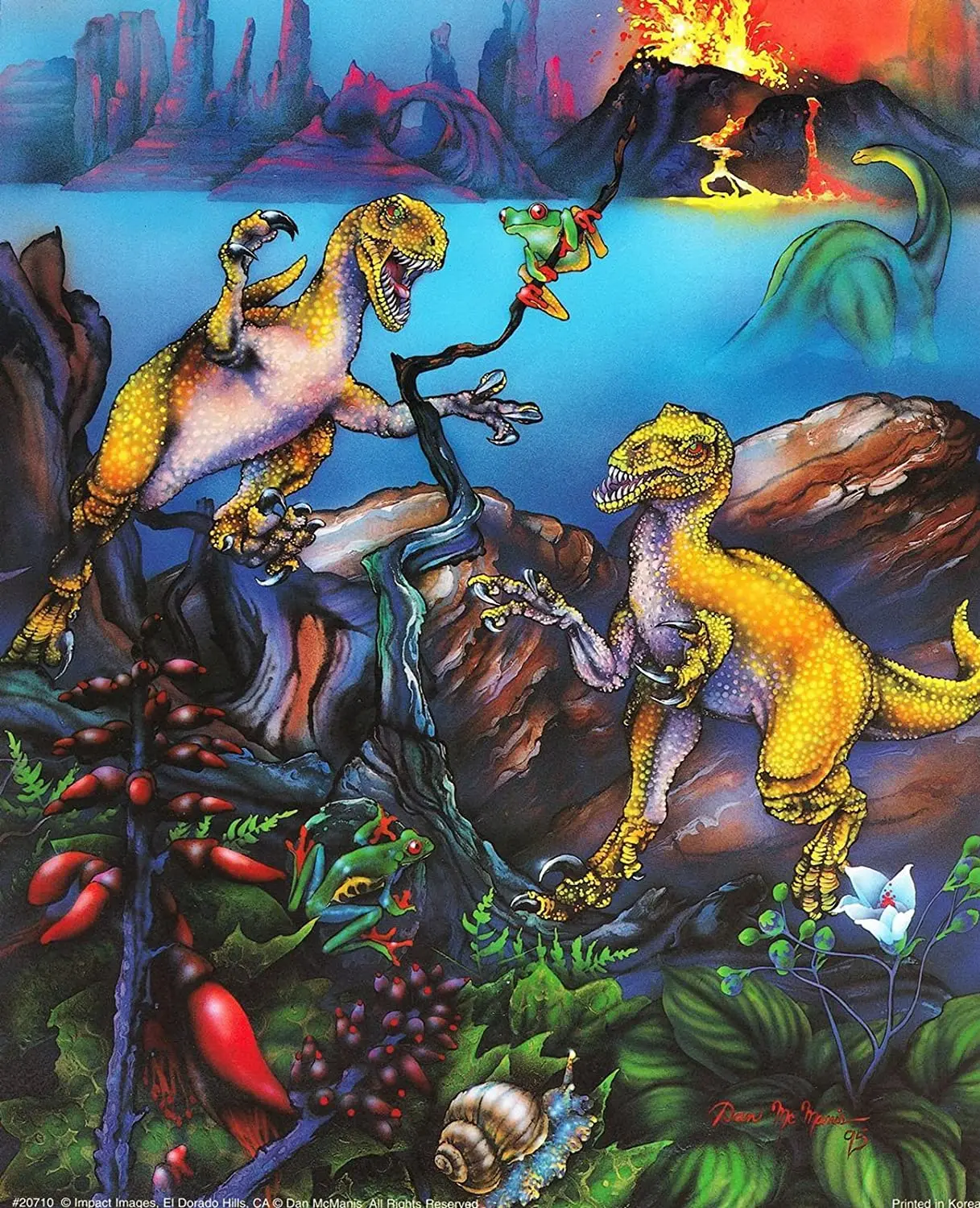 

T Rex Dinosaurs Triceratops Stegosaurus Kids Room Animal Four Set Wall Decor Art Print Poster