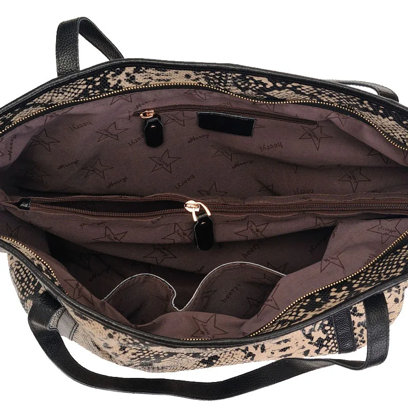 

Classic fashion New bags for women leather handbags snake-print cowhide one shoulder bags large bags large-capacity handbags